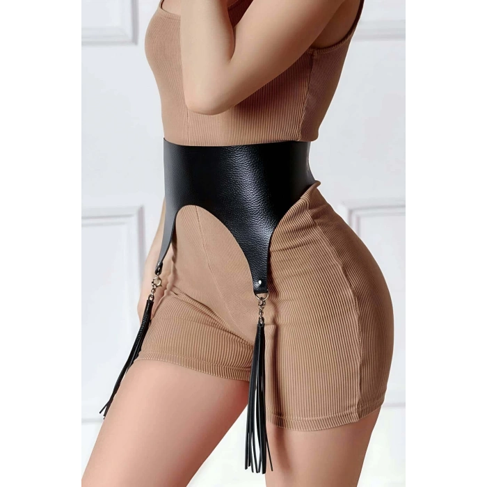 Püsküllü Deri Korse Kemer - APFT788