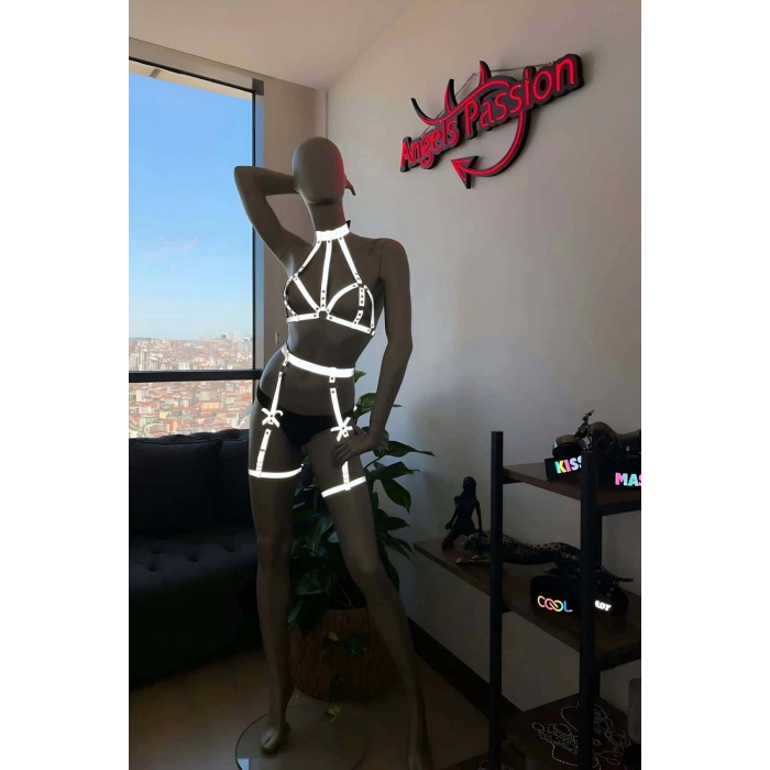 Reflektörlü Jartiyer Takım Karanlıkta Parlayan Jartiyer Set - APFT310