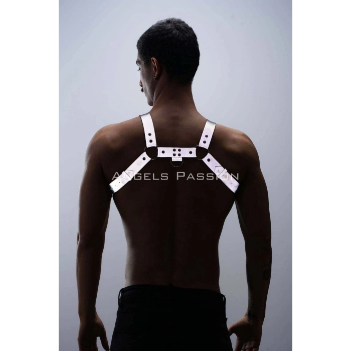 Reflektörlü (Karanlıkta Parlayan) Erkek Göğüs Harness, Reflektörlü Pantolon Askısı, Clubwear - APFTM23