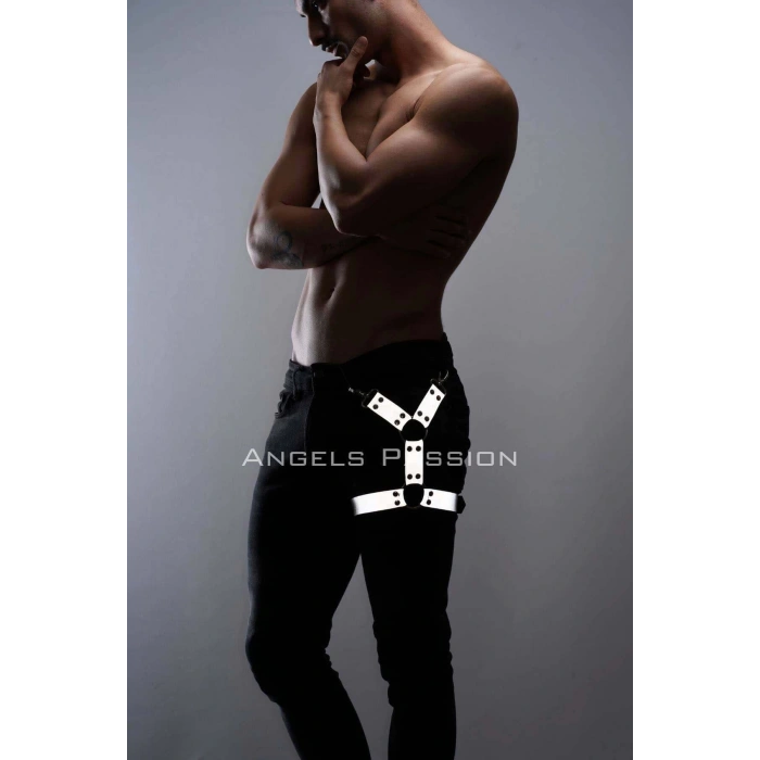 Reflektörlü (Karanlıkta Yansıyan) Erkek Bacak Harness, Şık Parti Aksesuarı - APFTM51