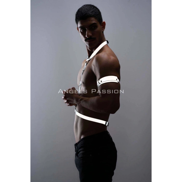 Reflektörlü Karanlıkta Yansıyan (Reflektörlü) Erkek Göğüs ve Pazu Harness Takım - APFTM15