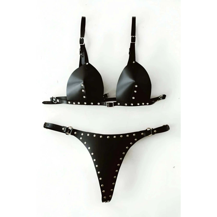 Seksi Deri Göğüs Ve Külot Harness - APFT849