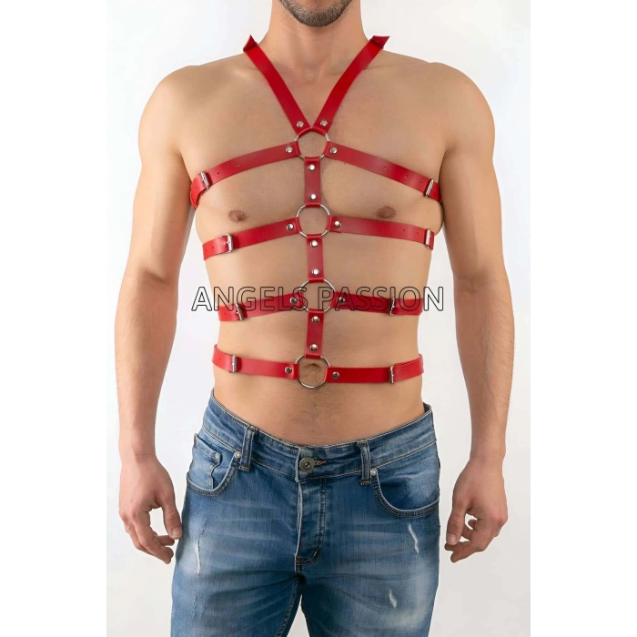 Seksi Erkek Body Harness, Deri Erkek Body Harness - APFTM54