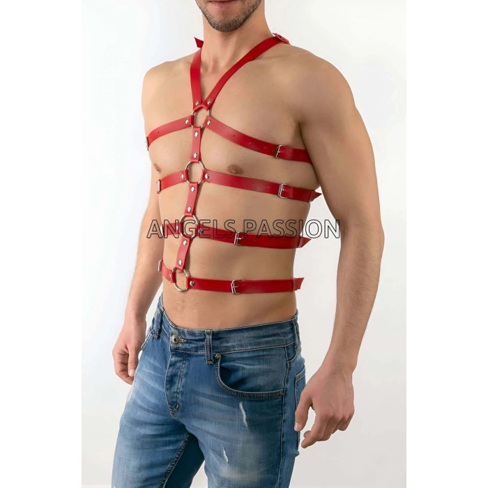 Seksi Erkek Body Harness, Deri Erkek Body Harness - APFTM54