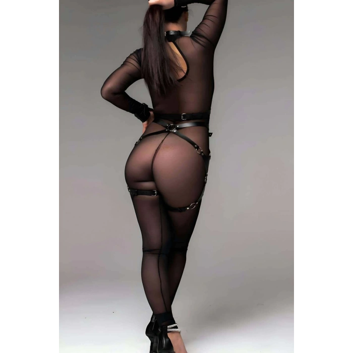 Seksi Göğüs Ve Popo Saran Bikelikli Jartiyer Takım - APFT1222