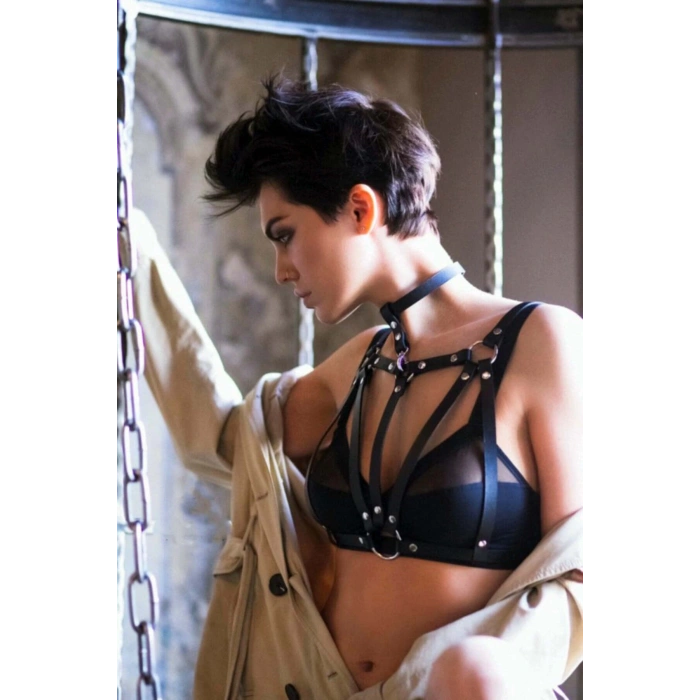 Şık Deri Göğüs Üzeri Harness - APFT747