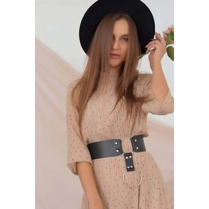 Şık Deri Kemer, Halka Detaylı Kemer - APFT610