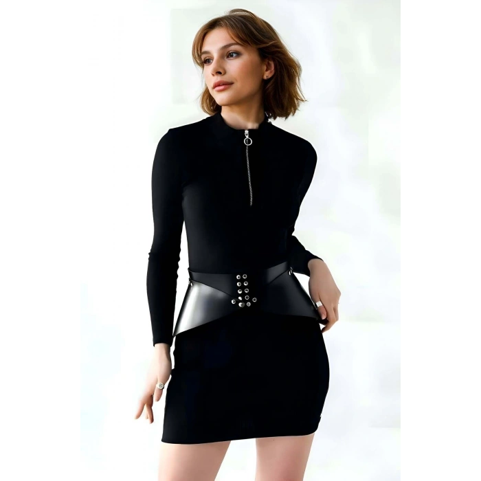 Şık Kadın Kemer, Tarz Kadın Kemer, Elbise Üstü Deri Korse Kemer - APFT873