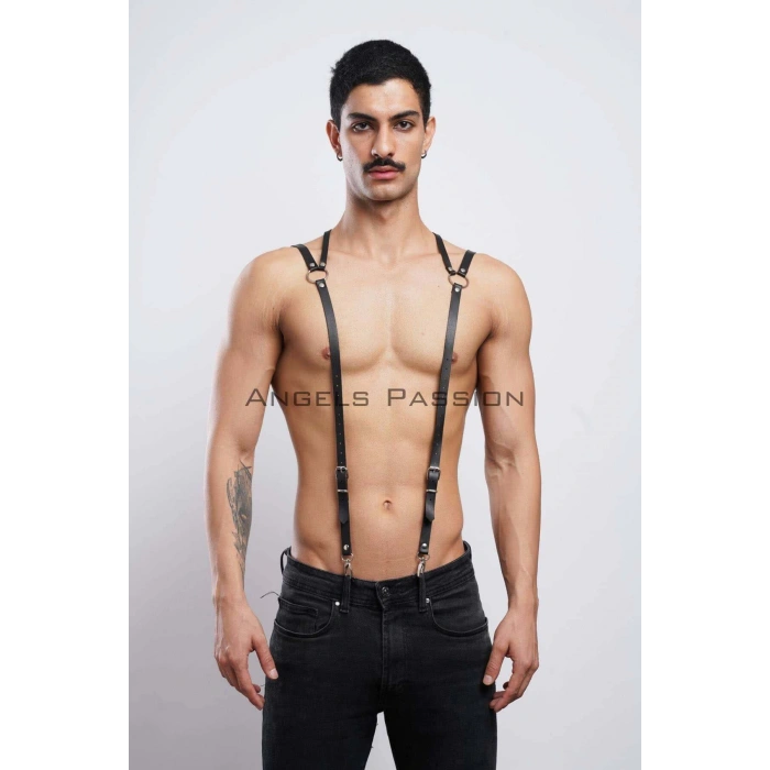 Sırt Baklava Detaylı Erkek Deri Pantolon Kemeri - APFTM10