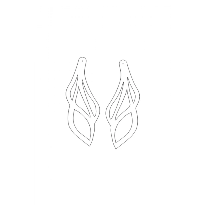 Siyah Sallantılı Küpe, Şık Lazer Kesim Deri Küpe - APBJ001