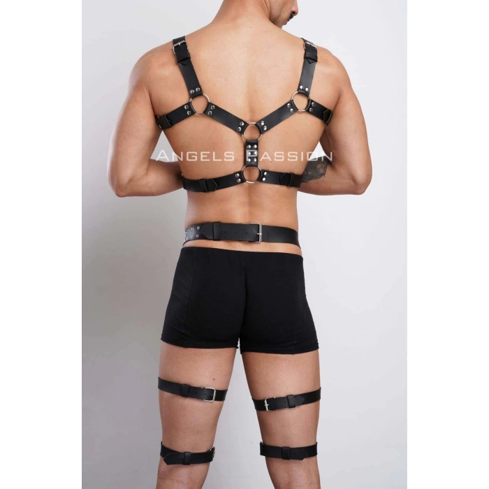 Tarz Göğüs ve Bacak Harness Takım, Erkek Parti Aksesuarları - APFTM196