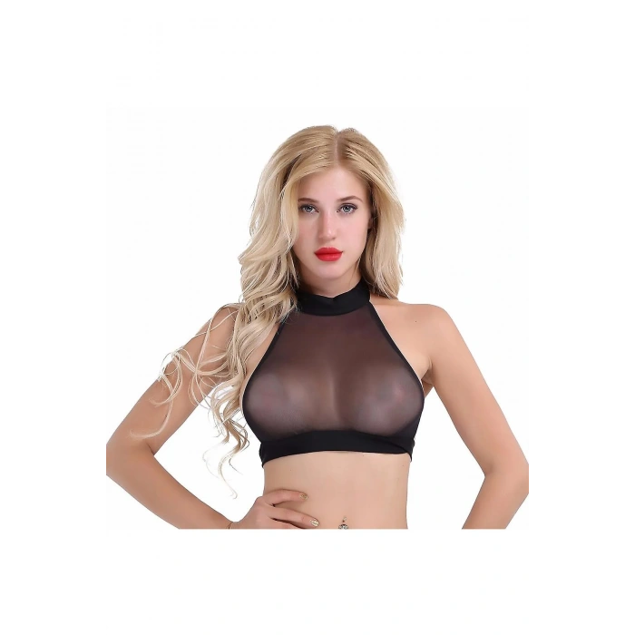 Tegan Fantezi Seksi TÜL Kadın Crop - Fantezi Seksi Transparan Sütyen TG273257