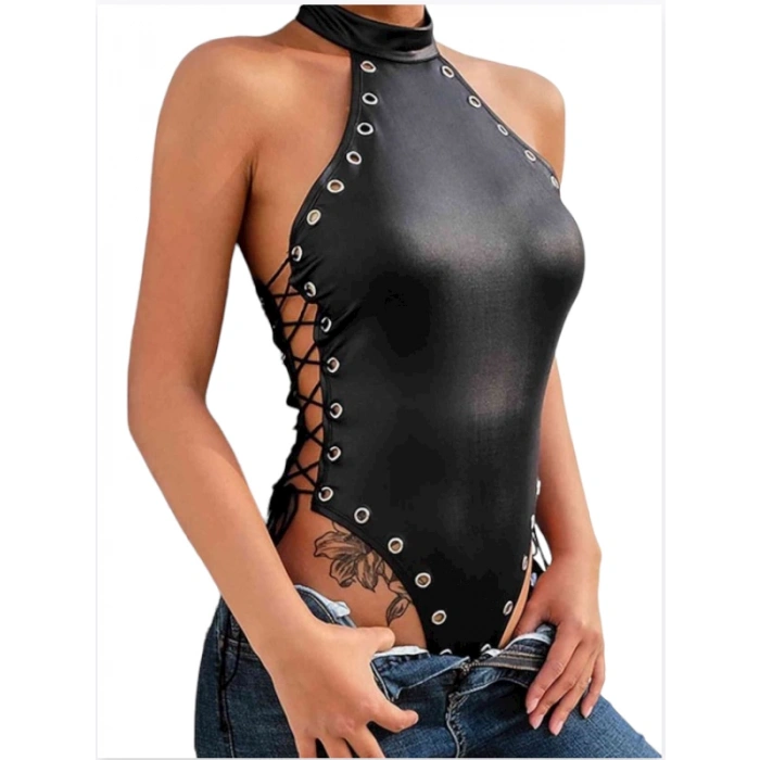 Tegan Fantezi Yanları Kuş Gözlü Yandan Bağlamalı Seksi Babydol TG275426