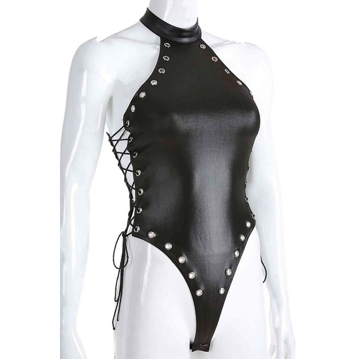 Tegan Fantezi Yanları Kuş Gözlü Yandan Bağlamalı Seksi Babydol TG275426