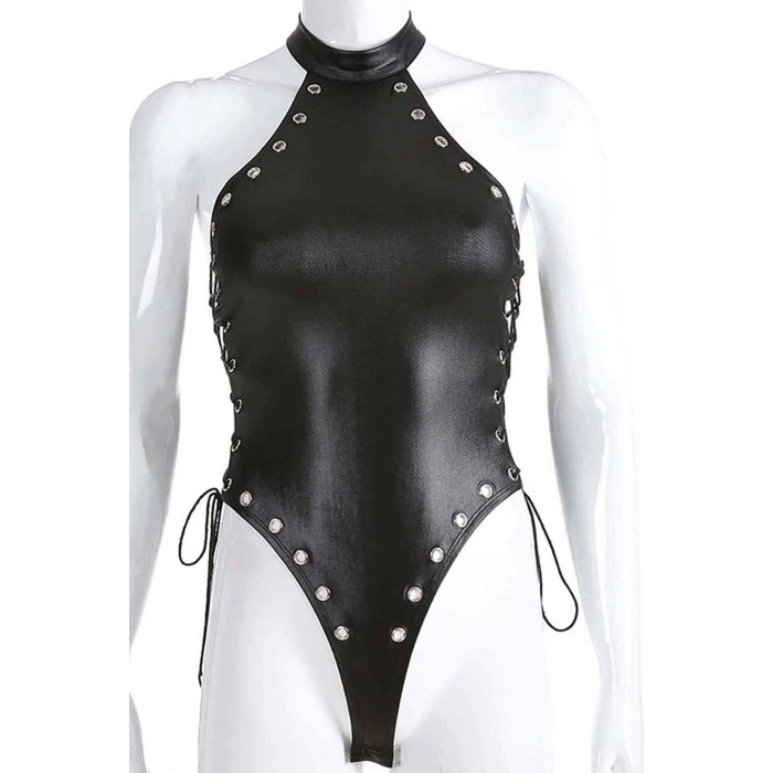 Tegan Fantezi Yanları Kuş Gözlü Yandan Bağlamalı Seksi Babydol TG275426