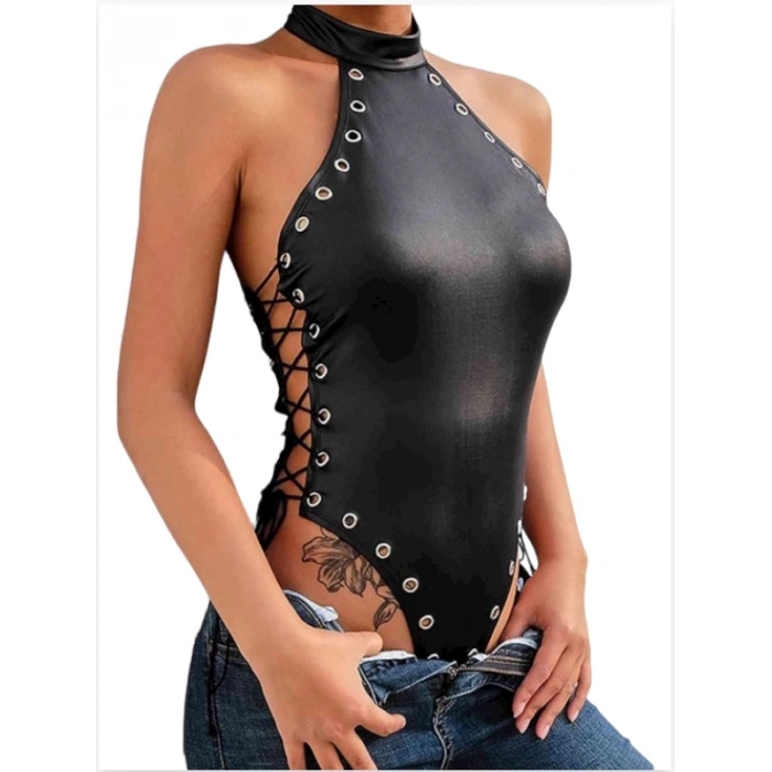 Tegan Fantezi Yanları Kuş Gözlü Yandan Bağlamalı Seksi Babydol TG275426