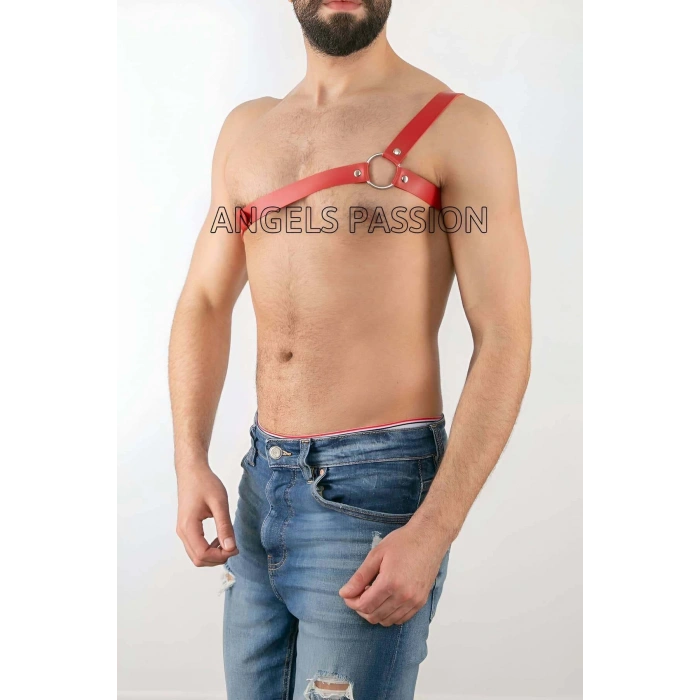 Tek Omuz Seksi Deri Erkek Harness - APFTM3