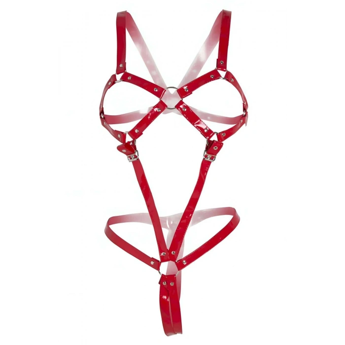 Tokalı Seksi Deri Fantazi Giyim - APFT312