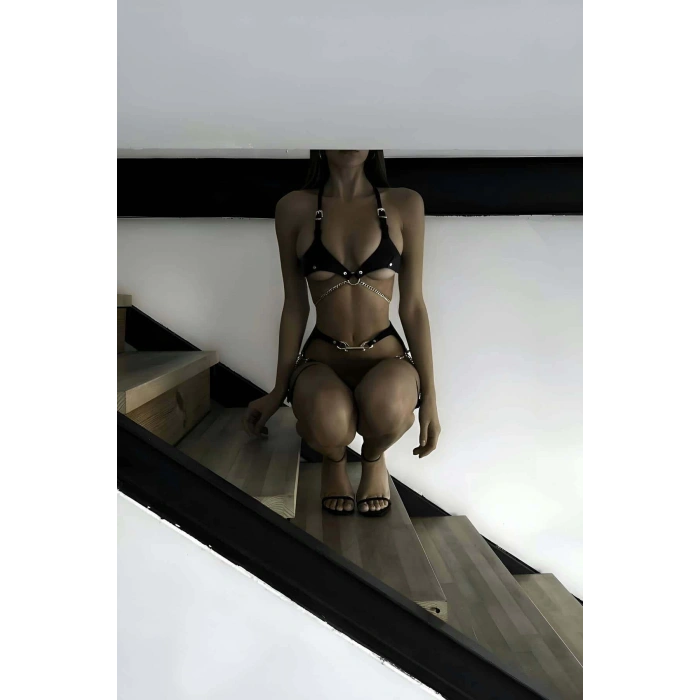Zincir Detaylı Göğüs Ve Bacak Harness Takım - APFT1221