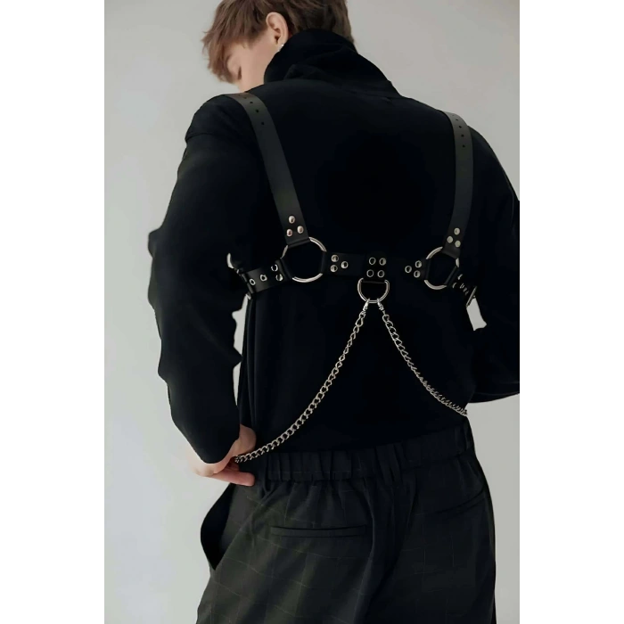 Zincir ve Halka Detaylı Şık Erkek Kemer - APFTM109