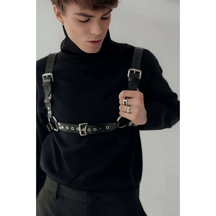 Zincir ve Halka Detaylı Şık Erkek Kemer - APFTM109