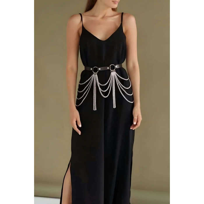 Zincirli Ayarlanabilir Şık Deri Kemer Harness - APFT729