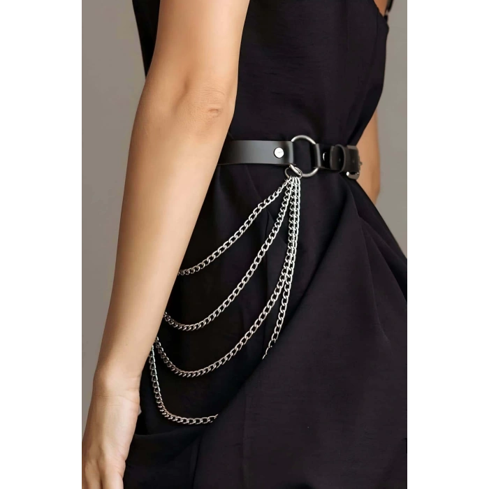 Zincirli Ayarlanabilir Şık Deri Kemer Harness - APFT729