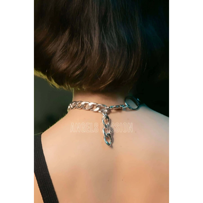 Zincirli Deri Choker, Zincir Detaylı Seksi Choker - APFT590