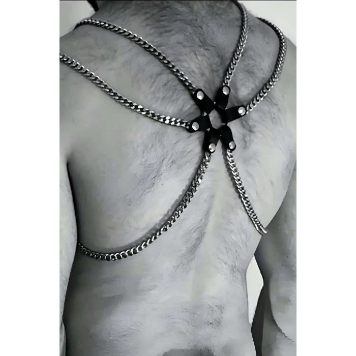 Zincirli Erkek Fantezi Giyim, Seksi Erkek Deri Fantezi Giyim - APFTM100