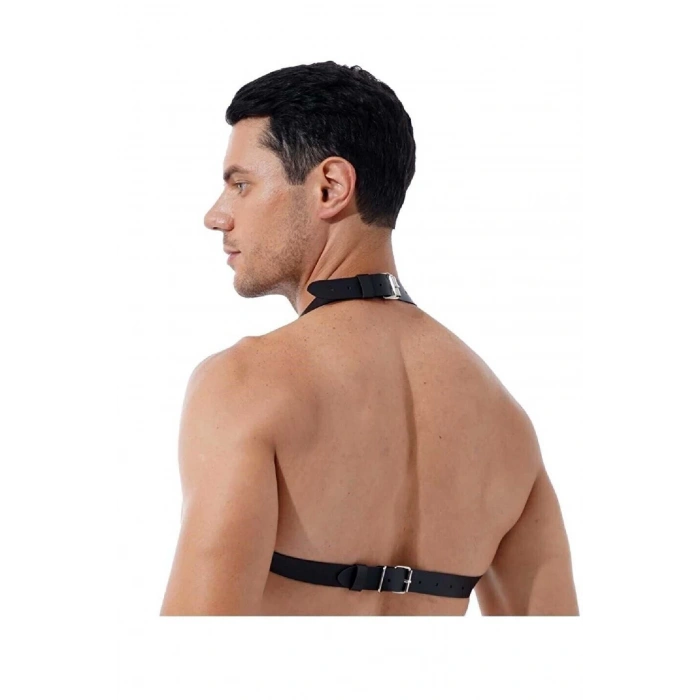 Zincirli Erkek Göğüs Deri Harness - APFTM96