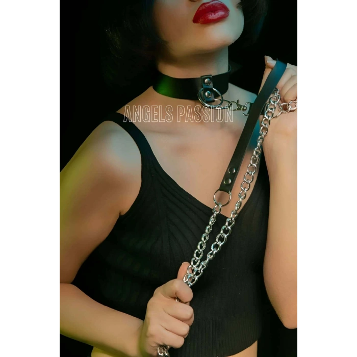 Zincirli Tasma - Bdsm Deri Tasma - APFT246