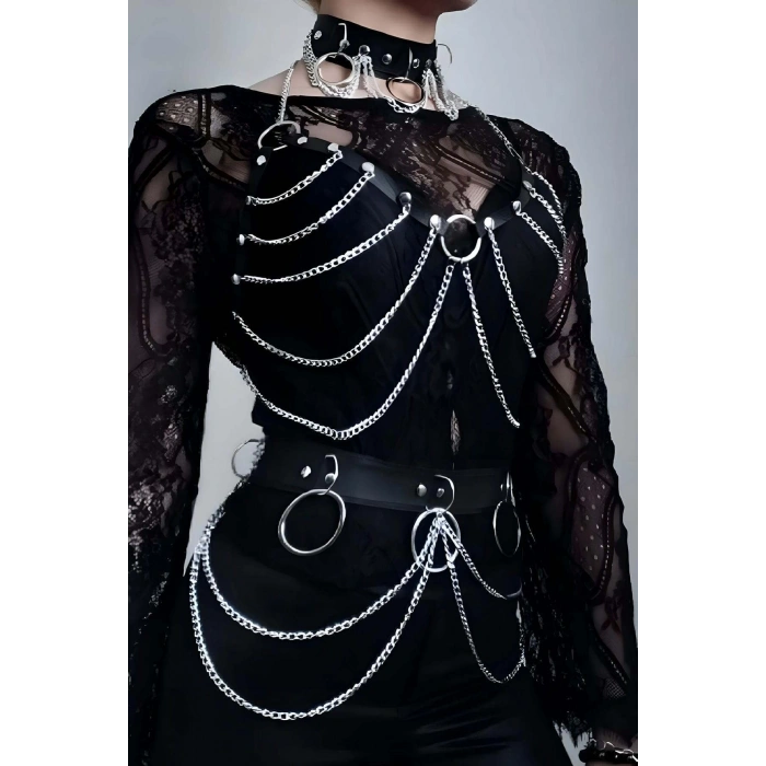 Zincirli Tasma, Sütyen ve Kemer Takım - APFT454