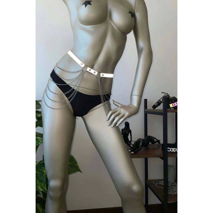 Zincirli ve Reflektörlü Harness Bel Kemeri - APFT391