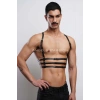 3 Sıralı Erkek Göğüs Harness, Şık T-Shirt Üzeri Aksesuar - APFTM107