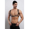 D Halka Detaylı Şık Erkek Göğüs Harness, Erkek Deri T-Shirt Aksesuar - APFTM92