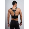 Deri Erkek Club Giyim, Fantezi Erkek Giyim, Deri Kelepçeli Erkek Harness - APFTM118