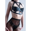 Deri Göğüs Ve Tanga Takım Harness, Göğsü Açık Fantazi Takım - APFT1152