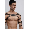 Erkek Deri Kol ve Göğüs Harness, Deri Fantazi Giyim - APFTM166