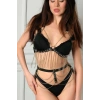 Fantezi İç Giyim, Zincirli Deri Harness Takım - APFT847