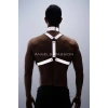 Karanlıkta Parlayan (Reflektörlü) Choker ve Göğüs Harness Takım, Clubwear - APFTM35