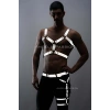 Karanlıkta Yansıyan Reflektörlü Erkek Harness Takım, Erkek Göğüs ve Bacak Harness Takım - APFTM198