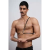 Omuz Detaylı Erkek Deri Göğüs Harness, Gömlek Kemeri - APFTM110