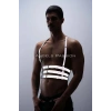 Reflektörlü (Karanlıkta Parlayan) Erkek Göğüs Harness, Parti Aksesuar, Clubwear - APFTM17