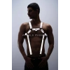 Reflektörlü (Karanlıkta Parlayan) Erkek Göğüs Harness, Reflektörlü Pantolon Askısı, Clubwear - APFTM23