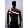 Reflektörlü (Karanlıkta Parlayan) Tek Omuz Erkek Göğüs Harness, Clubwear - APFTM32