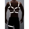 Reflektörlü - Karanlıkta Yansıyan Erkek Göğüs ve Bacak Harness Takım - APFTM199