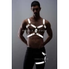 Reflektörlü - Karanlıkta Yansıyan Erkek Göğüs ve Bacak Harness Takım - APFTM199