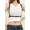 Sırtı Halka Detaylı Şık Deri Harness - APFT800