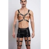 Tarz Göğüs ve Bacak Harness Takım, Erkek Parti Aksesuarları - APFTM196