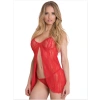 Tegan Fantezi Önü Açık Kırmızı Dantel Gecelik İç Giyim TG279211